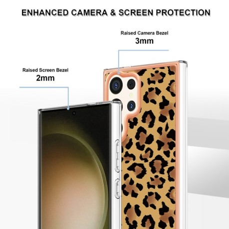 Протиударний чохол Electroplating IMD для Samsung Galaxy S24 Ultra 5G - леопард
