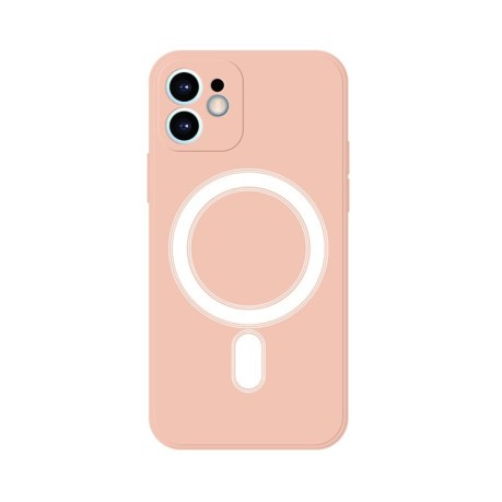 Противоударный чехол Silicone Full Coverage (Magsafe) для iPhone 12 Pro Max - розовый