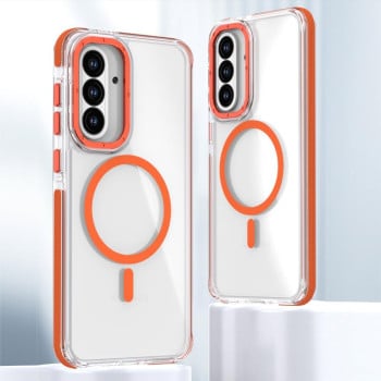 Чехол Dual-color MagSafe TPU Hybrid для Samsung Galaxy A56 5G - оранжевый