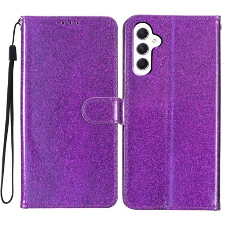 Чехол-книжка Glittery Powder Flip на Samsung Galaxy A35 - фиолетовый