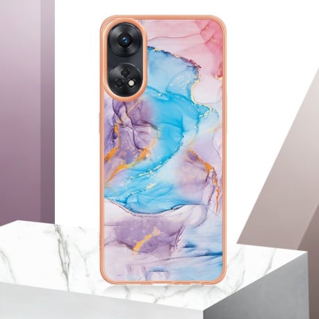 Противоударный чехол Electroplating IMD для OPPO Reno8 T 4G - Marble