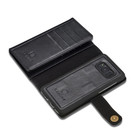 Кожаный чехол-кошелек DG.MING Triple Fold Crazy Horse Texture на Samsung Galaxy S8+ / G955- черный