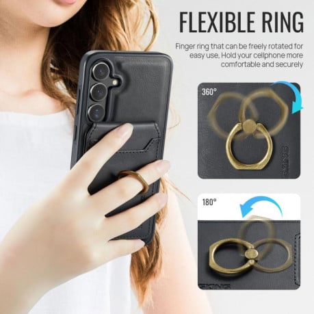 Чохол MAGKING K1 з MagSafe і кишенькою на карт + RFID на Samsung Galaxy S25 FE 5G - чорний