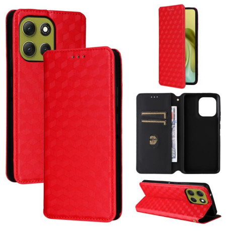 Чохол-книжка Cubic Grid Calf Texture для Motorola Moto G86 Power 5G - червоний