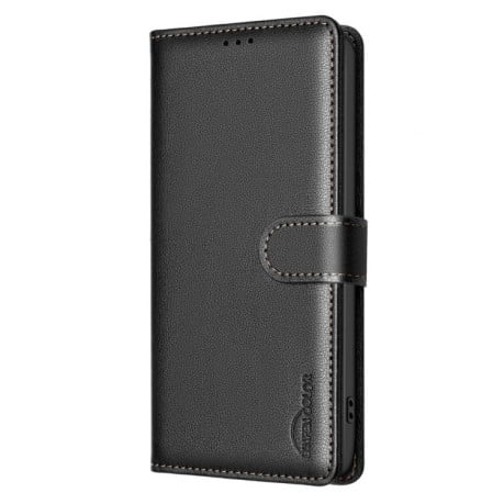 Чехол-книжка Litchi Texture RFID Anti-theft Leather для Xiaomi Poco F7 5G - черный
