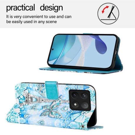 Чохол-книжка Colored Drawing Pattern Plain Weave Leather для Xiaomi 14T Pro - Butterfly