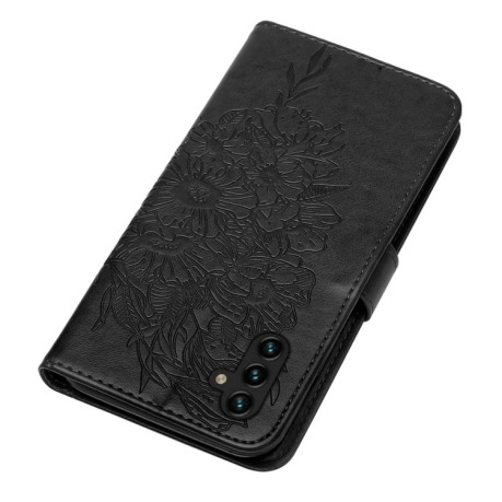 Чехол-книжка Embossed Butterfly для Samsung Galaxy A04s/A13 5G - черный