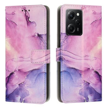 Чехол-книжка Painted Marble Pattern для Xiaomi Redmi Note 12 Pro Speed / Poco X5 Pro 5G - фиолетовый