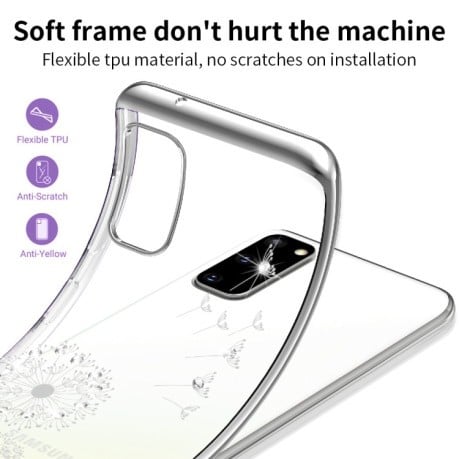 Ультратонкий чехол Electroplating Dandelion для Samsung Galaxy S20 FE - серебристый