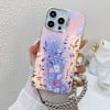 Чохол Electroplating Laser Flower Phone Case with Wrist Strap для iPhone 16 Pro - Flower