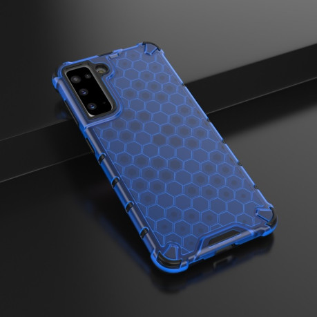 Противоударный чехол Honeycomb на Samsung Galaxy S21 - синий