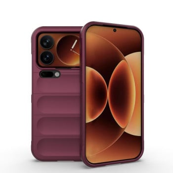 Силиконовый чехол Magic Flannel на Xiaomi 17 Pro — бордовый