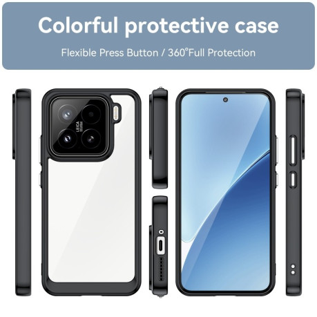 Противоударный чохол Colorful Acrylic Series для Xiaomi 15 - черный