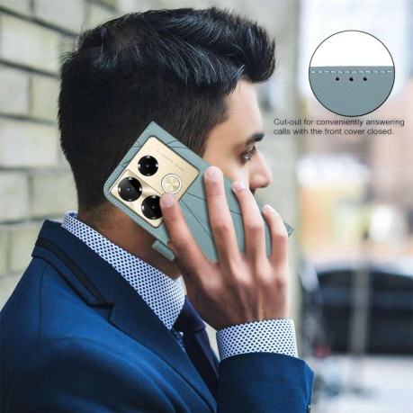 Чехол-книжка Geometric Pattern RFID Leather для Infinix Note 40 Pro 4G / 40 Pro+ 5G - зеленый