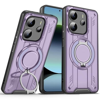 Протиударний чохол Rotating Ring Holder Magnetic MagSafe Xiaomi Redmi Note 14 4G 164.48mm - фіолетовий