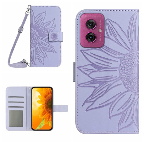 Чохол-книжка Skin Feel Sun Flower для Motorola Moto G55 5G - фіолетовий