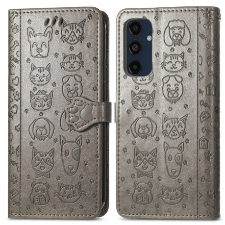 Чехол-книжка Cat and Dog для Samsung Galaxy A16 - серый