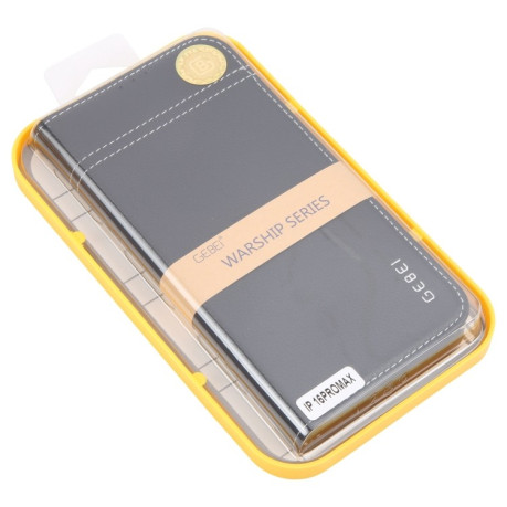 Чохол протиударний GEBEI Top-grain Horizontal Flip Leather для iPhone 16 Pro Max - чорний