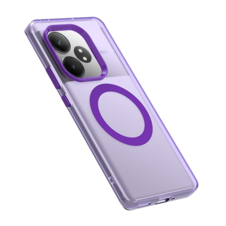 Противоударный чехол Candy Magsafe PC Hybrid TPU для Realme GT 6 Global - фиолетовый
