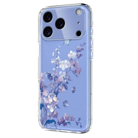 Чехол Flower Pattern Painted для iPhone 17 Pro Max - фиолетовый