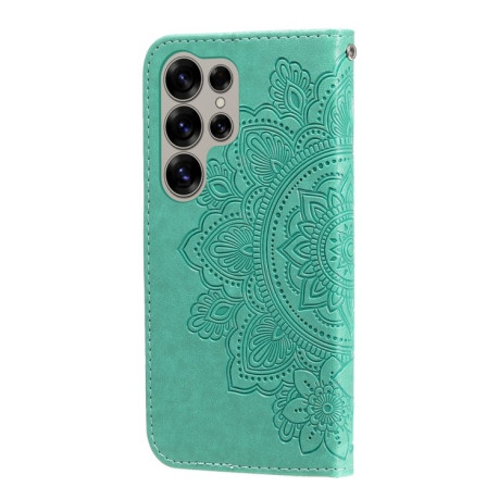 Чохол-книжка 7-petal Flowers Embossing  для Samsung Galaxy S25 Ultra 5G - зелений