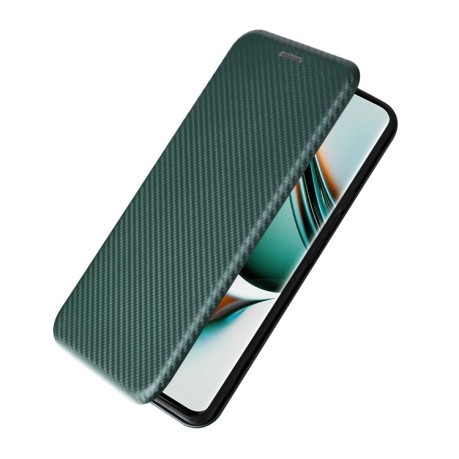 Чехол-книжка Carbon Fiber Texture на Realme 11 Pro / 11 Pro+ - зеленый