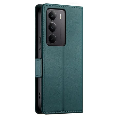 Чохол-книжка Side Buckle Magnetic Frosted Leather на Realme C75 / Realme 14x - зелений
