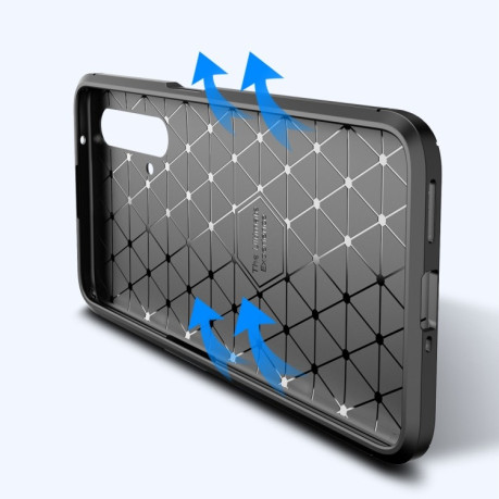 Ударозахисний чохол HMC Carbon Fiber Texture на Realme X50/X3 - чорний