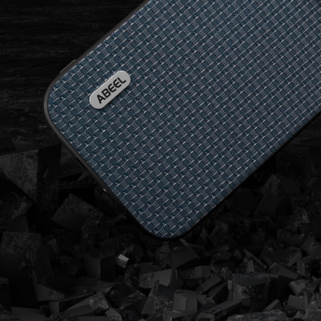 Чехол ABEEL Genuine Leather Luxury для iPhone 15 Pro Max - синий