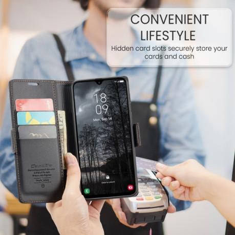 Чохол-книжка CaseMe 023 Butterfly Buckle Litchi Texture RFID Anti-theft Leather  для Samsung Galaxy A26 5G - чорний