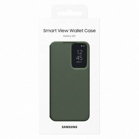 Оригинальный чехол-книжка Samsung Smart View Wallet для Samsung Galaxy S23 - khaki (EF-ZS911CGEGWW)