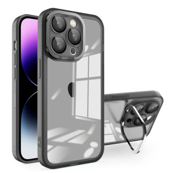 Протиударний чохол Invisible Lens Bracket Matte для iPhone 15 Plus - чорний