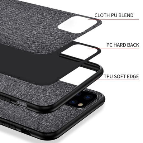 Противоударный чехол Cloth Texture на  iPhone 11 Pro- черный