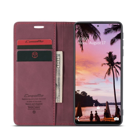 Чехол-книжка CaseMe 013 Series на Samsung Galaxy A72 - винно-красный