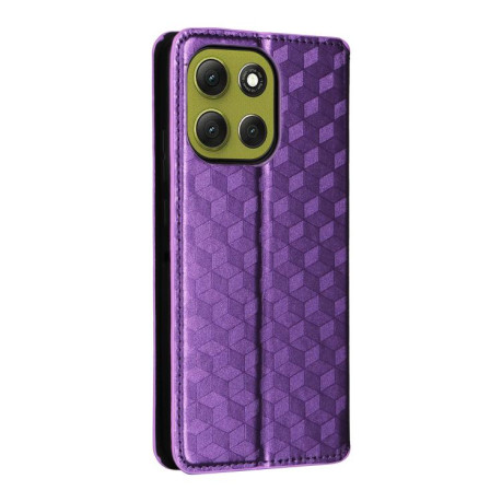 Чохол-книжка Cubic Grid Calf Texture для Motorola Moto G86 Power 5G - фіолетовий