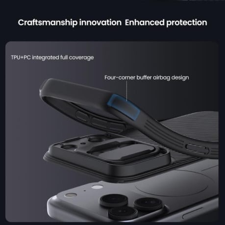 Чехол NILLKIN CamShield Pro Magnetic со шторкой для камеры на iPhone 17 Pro Max - черный
