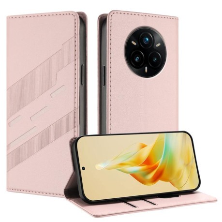 Чохол-книжка Embossed Multi-functional Wallet Retro Leather на Realme 14 Pro+ - рожевий