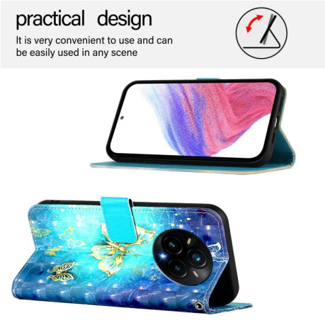 Чехол-книжка 3D Painting для Realme 14 Pro+ 5G - Butterfly