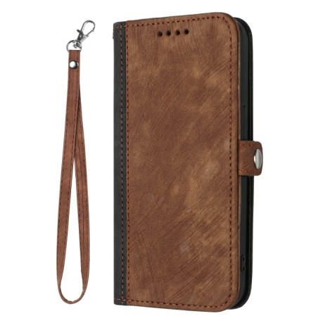 Чохол-книжка Buckle Double Fold Hand Strap Leather на OnePlus 12 - коричневий