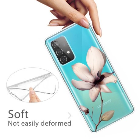 Противоударный чехол Colored Drawing Clear на Samsung Galaxy A52/A52s - A Lotus