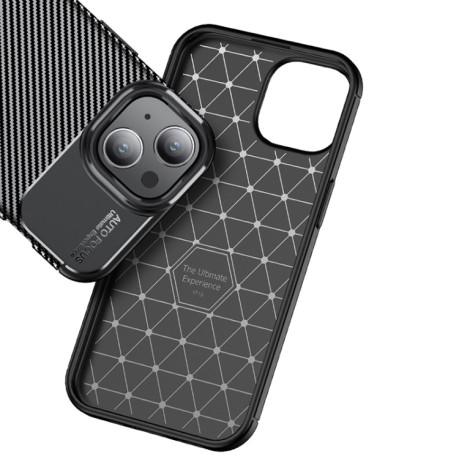 Ударозащитный чехол HMC Carbon Fiber Texture на iPhone 15 - черный