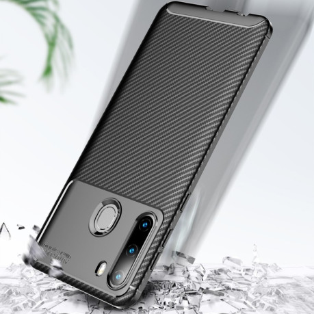 Ударозахисний чохол HMC Carbon Fiber Texture Samsung Galaxy A21 - синій