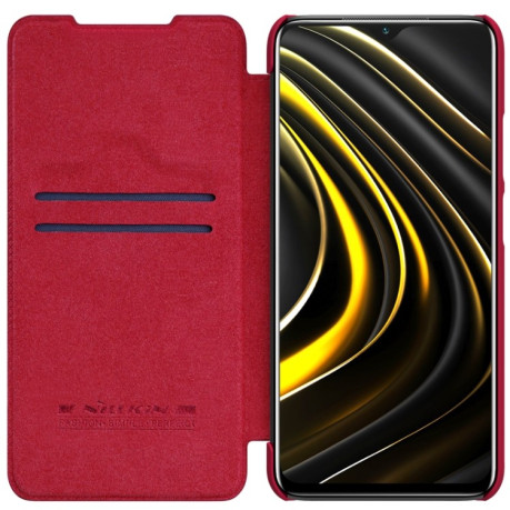 Шкіряний чохол-книжка Nillkin Qin Series для Xiaomi Poco M3 - червоний