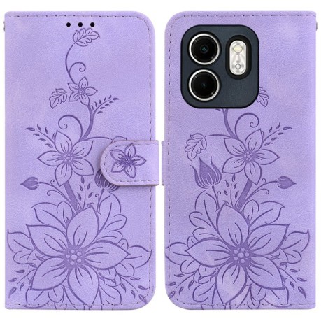 Чехол-книжка Lily Embossed Leather для Infinix Hot 50i / Smart 9 - фиолетовый