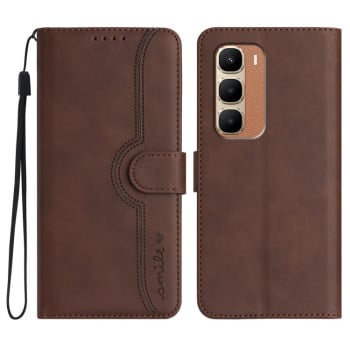 Чехол-книжка в стиле Retro мягкое покрытие Skin Feel серия Amile на Infinix Hot 70 5G — коричневый
