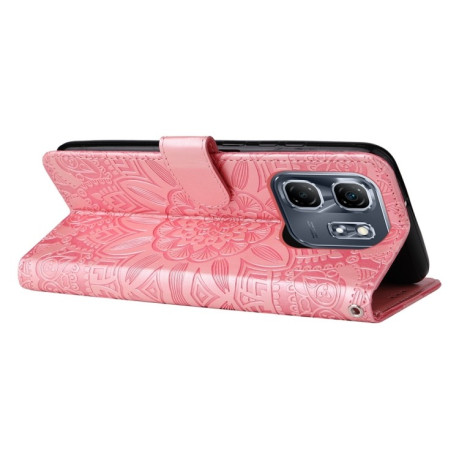Чехол-книжка Embossed Sunflower для Infinix Hot 50i / Smart 9 - розовый