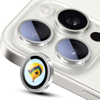 Захисне скло на камеру ENKAY Hat-Prince AR 9H Rear Lens Aluminium Alloy для iPhone 16 Pro / 16 Pro Max - сріблясте