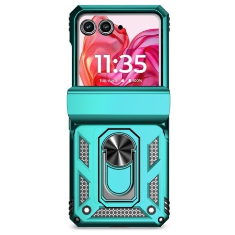 Противоударный чехол Sliding Camshield для Motorola razr 50 - голубой