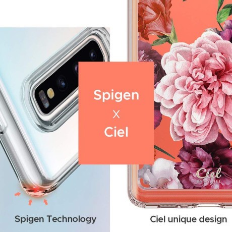 Оригинальный чехол Spigen Ciel для Samsung Galaxy S10+ Plus Rose Floral