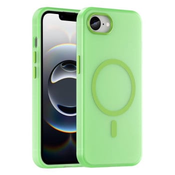 Противоударный чехол MagSafe Frosted Translucent TPU + PC для iPhone 17e/16e - зеленый